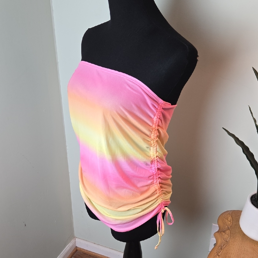 Malibu Ombre Pink Ans Yellow Sheer Swim Cover Up